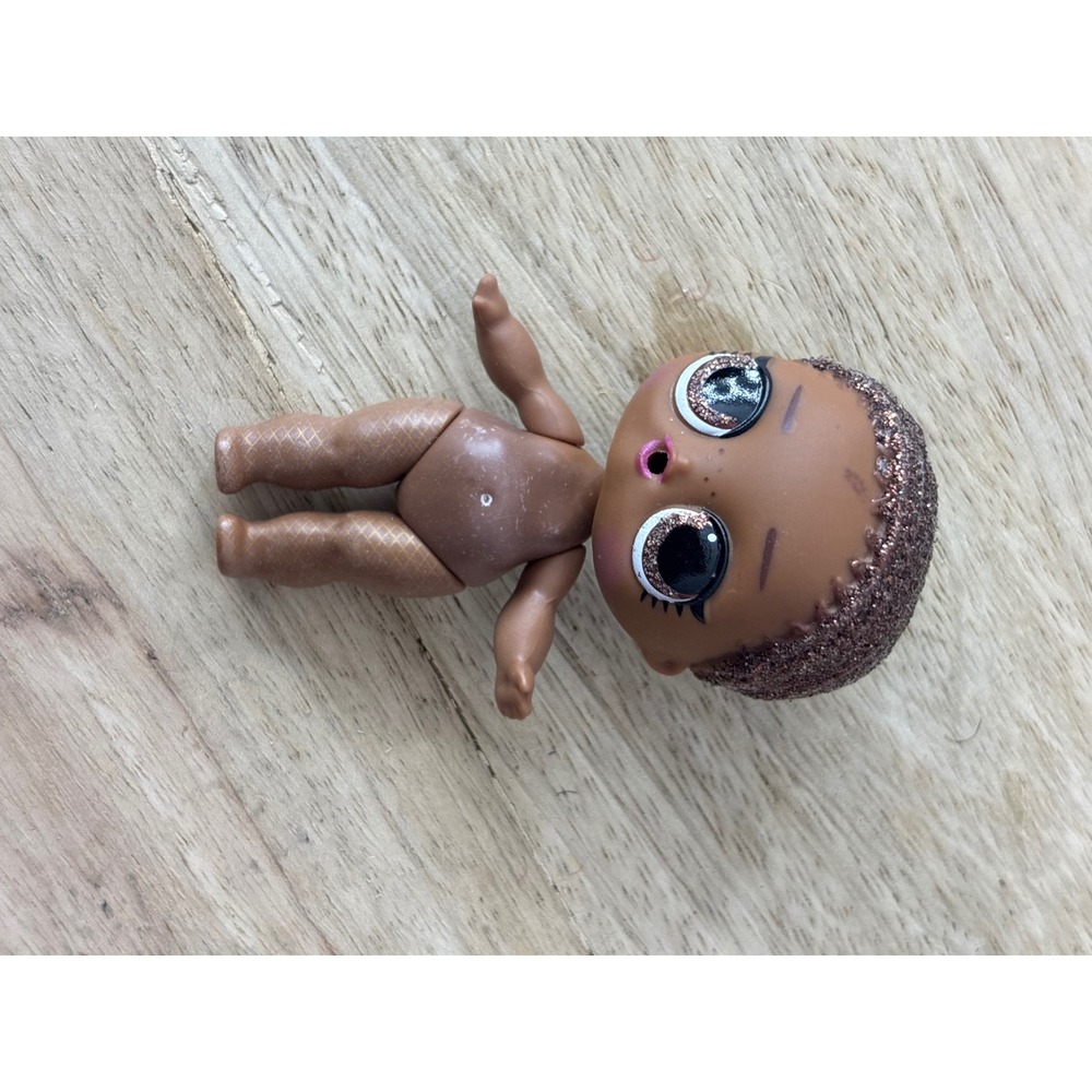 MGA LOL Surprise Lil Sister Doll Brown Glitter Hair Fishnet Tights 34218WFE 1.5"